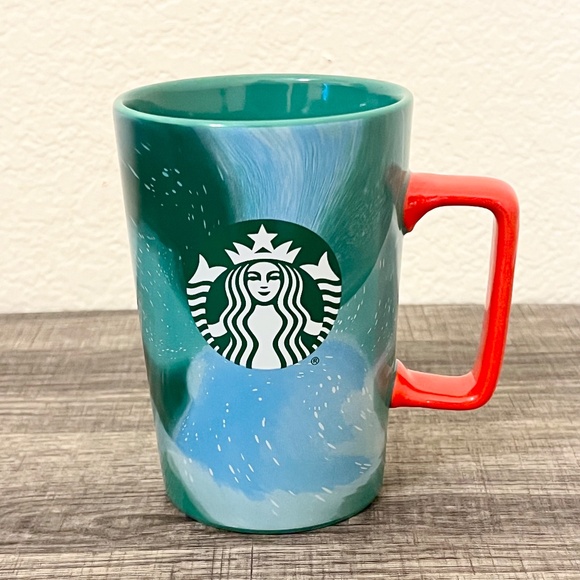 STARBUCKS 2024 Christmas Holiday Green Blue Marbled Swirl Coffee Cup Mug 13oz - Picture 1 of 6